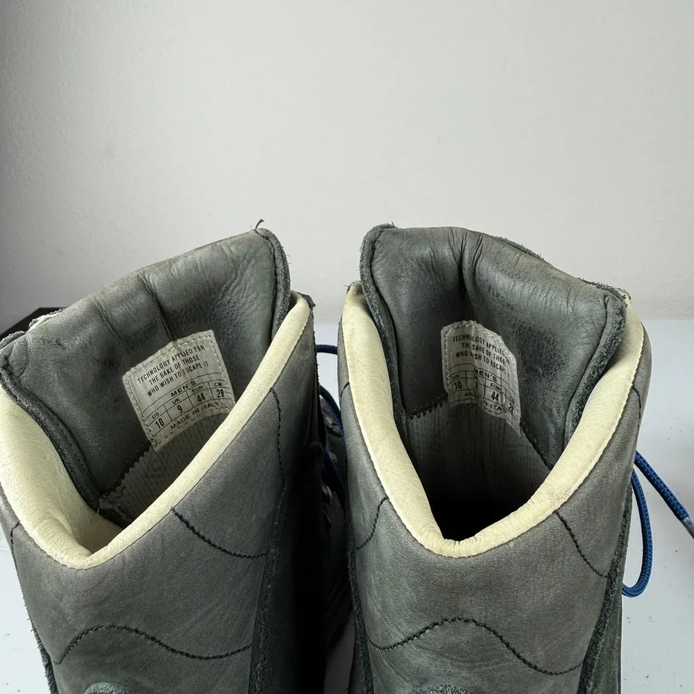 Montrail Mens 10 Hiking Boots Green Suede Vibram Made in Italy Gorpcore Trekking